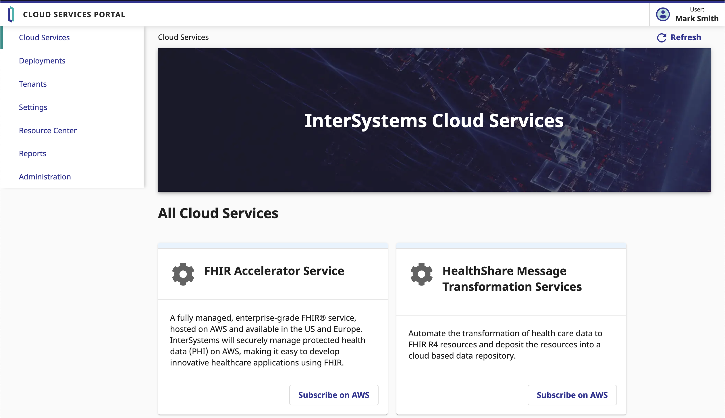 Cloud Portal screenshot